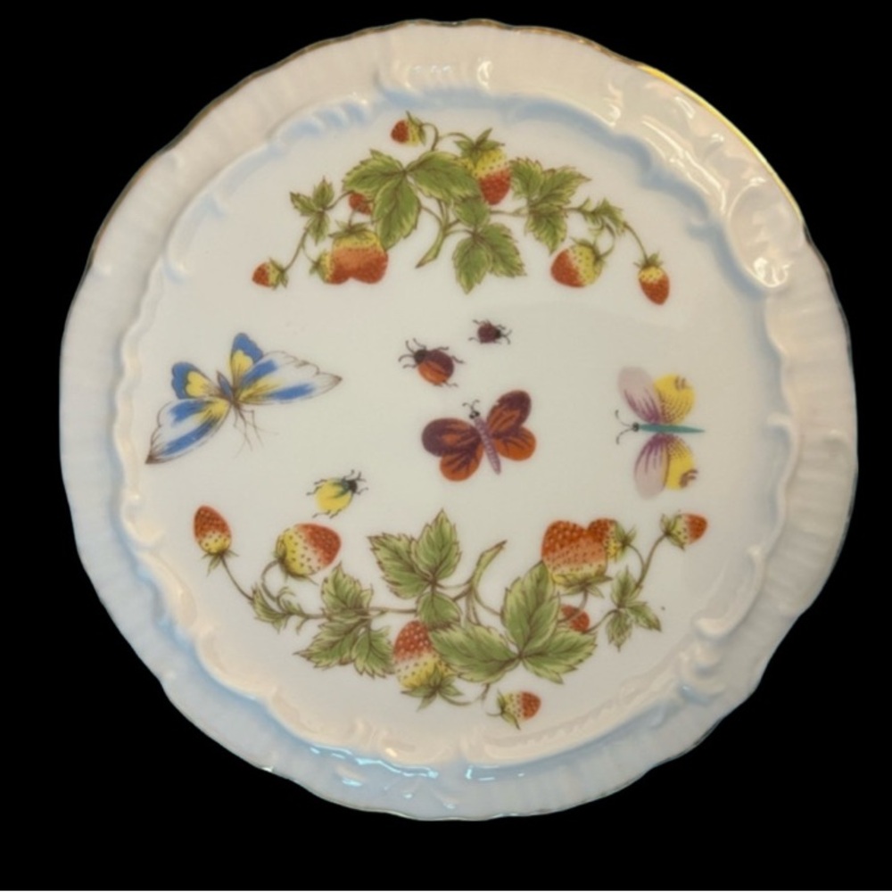 Vintage Porcelain Royal Crown Japan Spring Time Teapot Trivet Butterflies